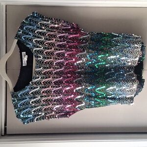 80s/90s VINTAGE New Years Sequin Zigzag Top